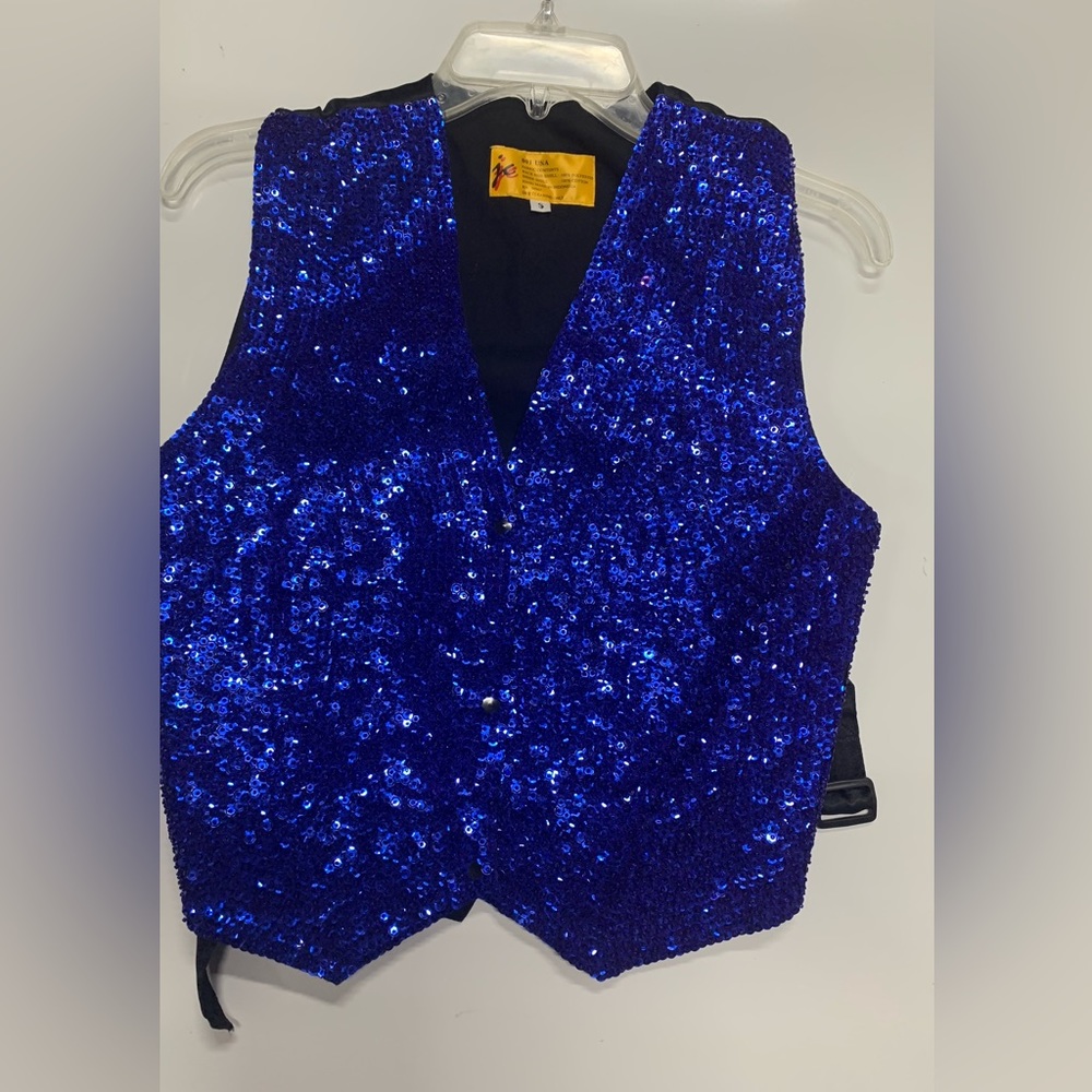 New royal blue sequin vest New Years, Holiday, evening, Halloween costume